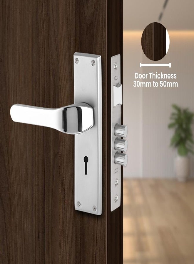 Link Renee Mortise Lock |for Main & Internal Door in Residential & Commercial Spaces | 8 Inches Heavy Duty Handle Set with Both Side Key Access, 3 Keys,6 Lever Lock Body |SS Finish|2 Years Warranty - Image 2